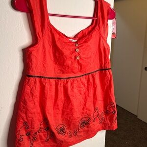 JoJoba Red Buttoned Blouse